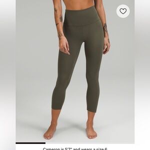 Olive Green Lululemon Cropped Leggings